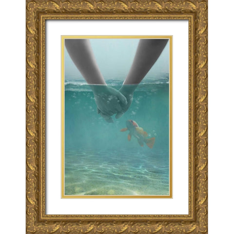 Loving III Gold Ornate Wood Framed Art Print with Double Matting by Babette