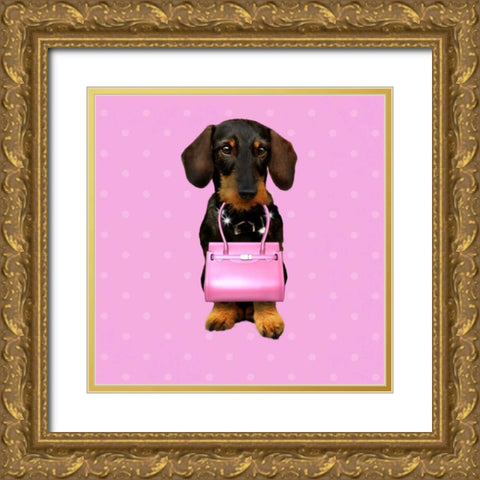 Teckel Rose Gold Ornate Wood Framed Art Print with Double Matting by Babette