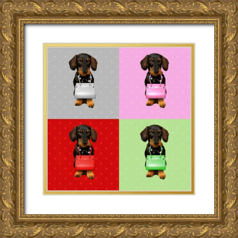 Teckel Board Gold Ornate Wood Framed Art Print with Double Matting by Babette