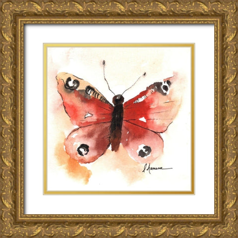 Mariposa 1 Gold Ornate Wood Framed Art Print with Double Matting by Herrera, Leticia