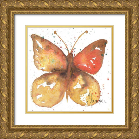 Mariposa 4 Gold Ornate Wood Framed Art Print with Double Matting by Herrera, Leticia
