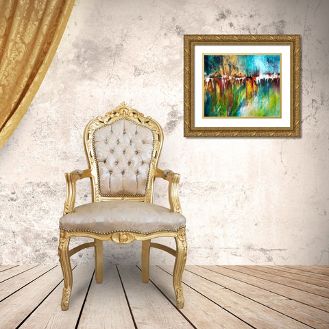 Hyperwave Gold Ornate Wood Framed Art Print with Double Matting by Herrera, Leticia