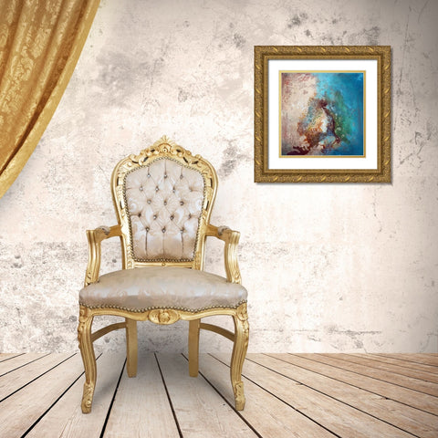 Melt Gold Ornate Wood Framed Art Print with Double Matting by Herrera, Leticia