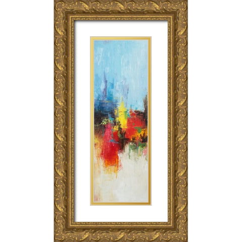 Burning 2 Gold Ornate Wood Framed Art Print with Double Matting by Herrera, Leticia