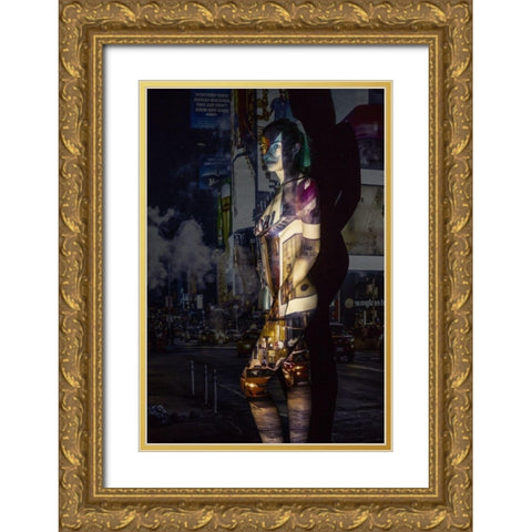 Projector City Gold Ornate Wood Framed Art Print with Double Matting by Unkelbach, Frank