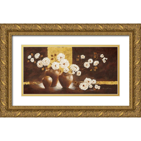 Golden Brown Gold Ornate Wood Framed Art Print with Double Matting by Ancilotti, Claudia