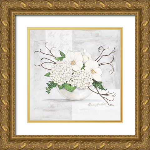 Green Blossom Gold Ornate Wood Framed Art Print with Double Matting by Ancilotti, Claudia