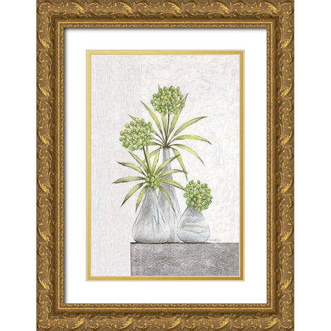 Green Pearls Gold Ornate Wood Framed Art Print with Double Matting by Ancilotti, Claudia