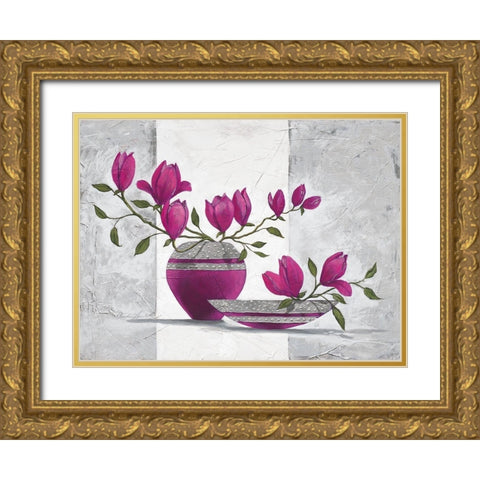 Leonida Gold Ornate Wood Framed Art Print with Double Matting by Ancilotti, Claudia