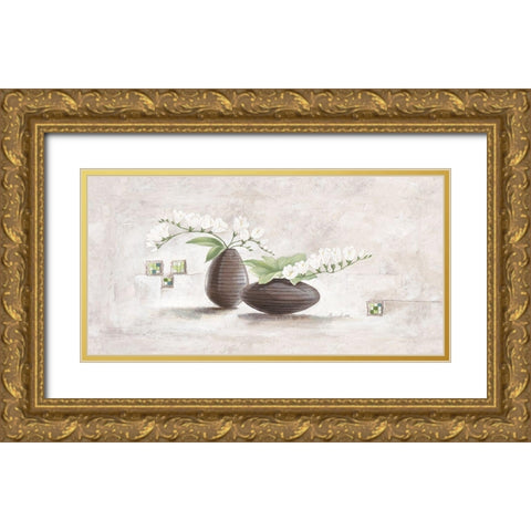 Cassic Green Gold Ornate Wood Framed Art Print with Double Matting by Ancilotti, Claudia