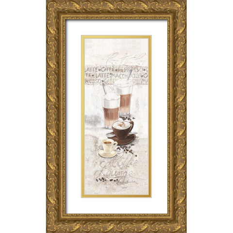 Coffee Lounge Gold Ornate Wood Framed Art Print with Double Matting by Ancilotti, Claudia