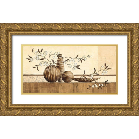 Mombasa Gold Ornate Wood Framed Art Print with Double Matting by Ancilotti, Claudia