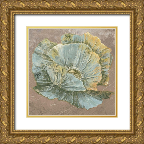 Blue Flower II Gold Ornate Wood Framed Art Print with Double Matting by Withaar, Rian