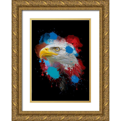 Eagle Gold Ornate Wood Framed Art Print with Double Matting by Henk van Gog