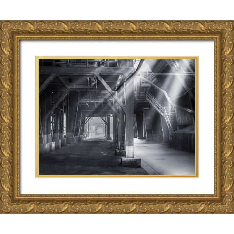 Factory 2 Gold Ornate Wood Framed Art Print with Double Matting by Henk van Gog