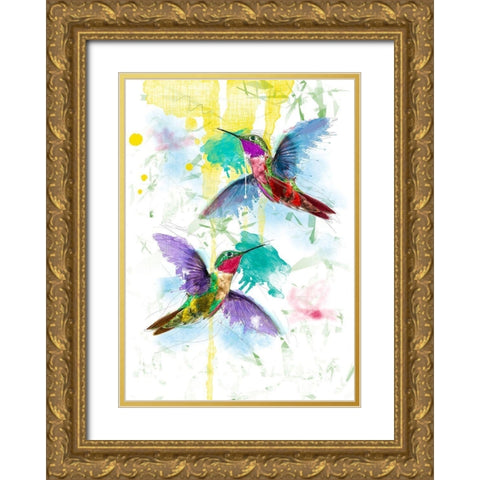 Kolibri Gold Ornate Wood Framed Art Print with Double Matting by Henk van Gog