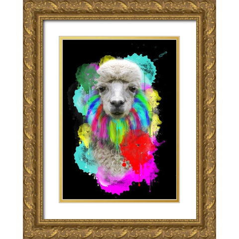 Lama Gold Ornate Wood Framed Art Print with Double Matting by Henk van Gog