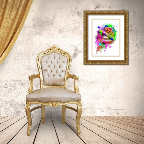 Lioneye Gold Ornate Wood Framed Art Print with Double Matting by Henk van Gog