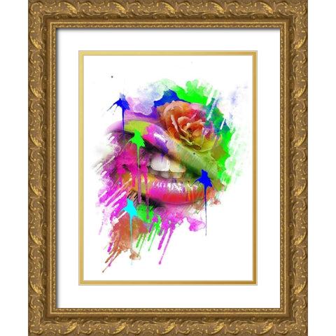 Lioneye Gold Ornate Wood Framed Art Print with Double Matting by Henk van Gog