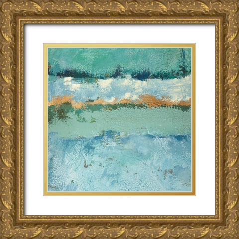 Bluegreen Harmony 1 Gold Ornate Wood Framed Art Print with Double Matting by Holzner, Renate