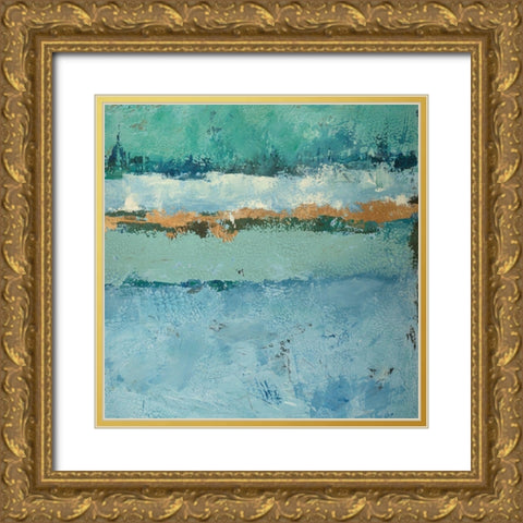 Bluegreen Harmony 2 Gold Ornate Wood Framed Art Print with Double Matting by Holzner, Renate