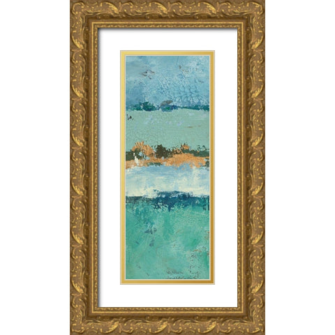 Bluegreen Harmony 3 Gold Ornate Wood Framed Art Print with Double Matting by Holzner, Renate