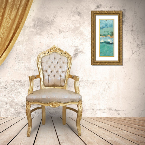 Bluegreen Harmony 4 Gold Ornate Wood Framed Art Print with Double Matting by Holzner, Renate
