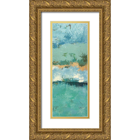 Bluegreen Harmony 4 Gold Ornate Wood Framed Art Print with Double Matting by Holzner, Renate