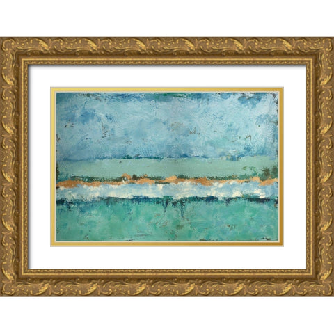 Bluegreen Harmony Gold Ornate Wood Framed Art Print with Double Matting by Holzner, Renate