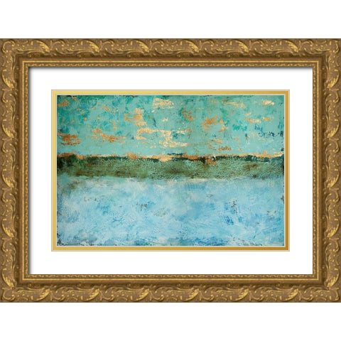 Golden Horizon Gold Ornate Wood Framed Art Print with Double Matting by Holzner, Renate