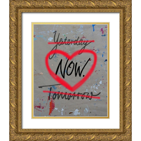 Yesterday Now Tomorrow Gold Ornate Wood Framed Art Print with Double Matting by Holzner, Renate