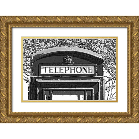 TELEPHONE BOOTH Gold Ornate Wood Framed Art Print with Double Matting by Fossey, George