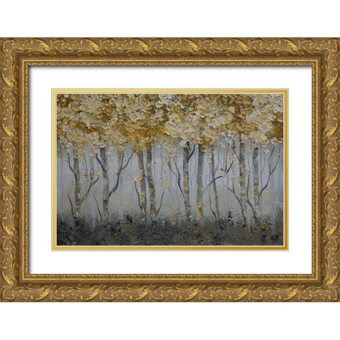 ROW OF TREES Gold Ornate Wood Framed Art Print with Double Matting by Lake, Kaye