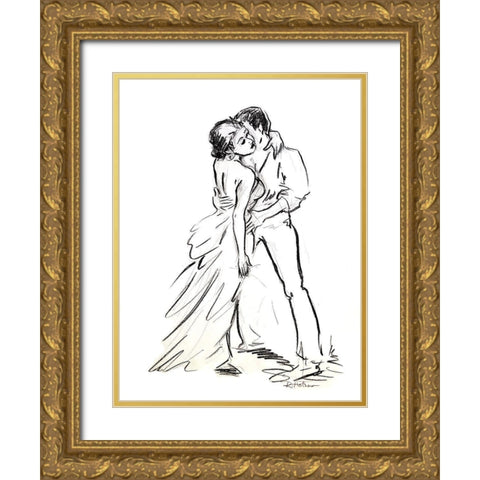 Romeo And Juliette Gold Ornate Wood Framed Art Print with Double Matting by Holzner, Renate