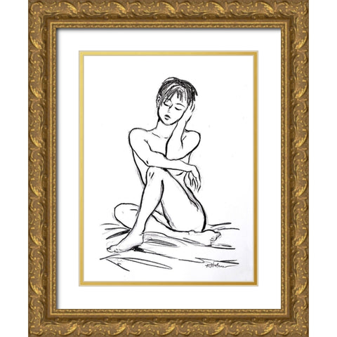 Sunny Gold Ornate Wood Framed Art Print with Double Matting by Holzner, Renate