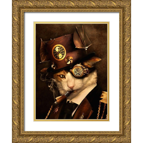 Pipo Steamer Gold Ornate Wood Framed Art Print with Double Matting by Babette