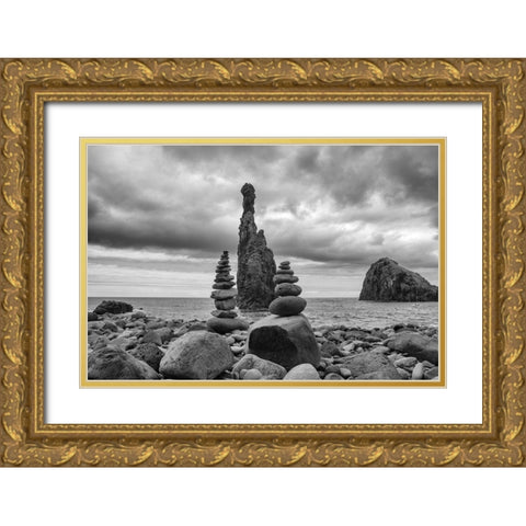 Stones Gold Ornate Wood Framed Art Print with Double Matting by Carlier, Dick
