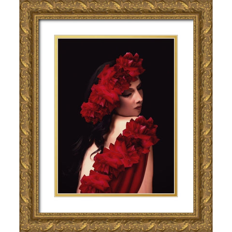 Spanish Rose Gold Ornate Wood Framed Art Print with Double Matting by Babette