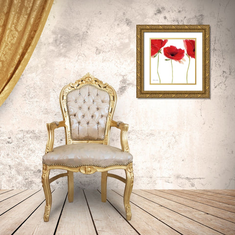 Flamenco Poppy Gold Ornate Wood Framed Art Print with Double Matting by Robertson, Marilyn