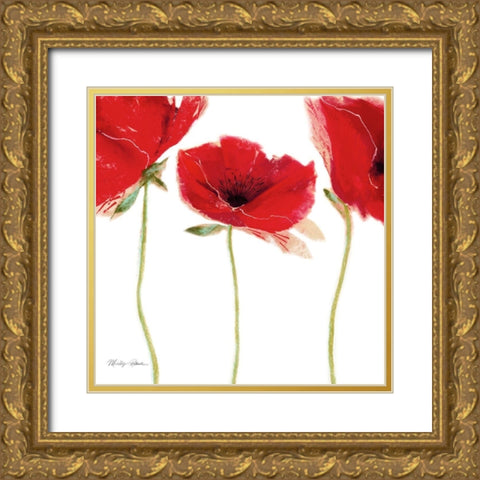 Flamenco Poppy Gold Ornate Wood Framed Art Print with Double Matting by Robertson, Marilyn