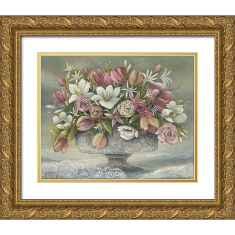 Lace Gold Ornate Wood Framed Art Print with Double Matting by Withaar, Rian