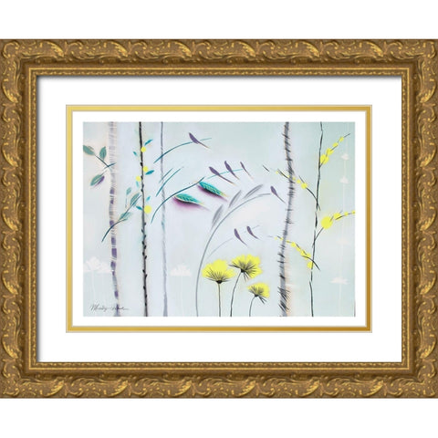 Mimosa II Gold Ornate Wood Framed Art Print with Double Matting by Robertson, Marilyn