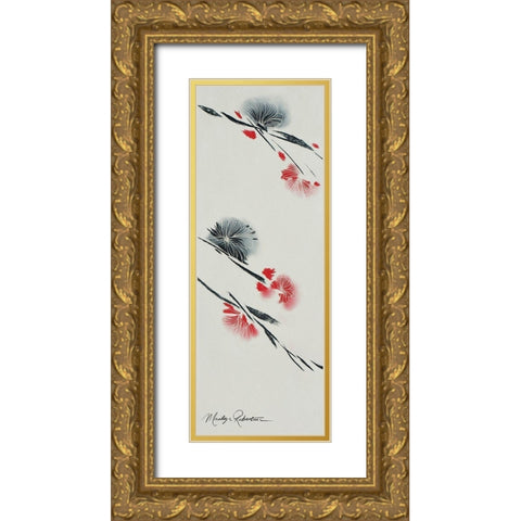 Black Orchid II Gold Ornate Wood Framed Art Print with Double Matting by Robertson, Marilyn