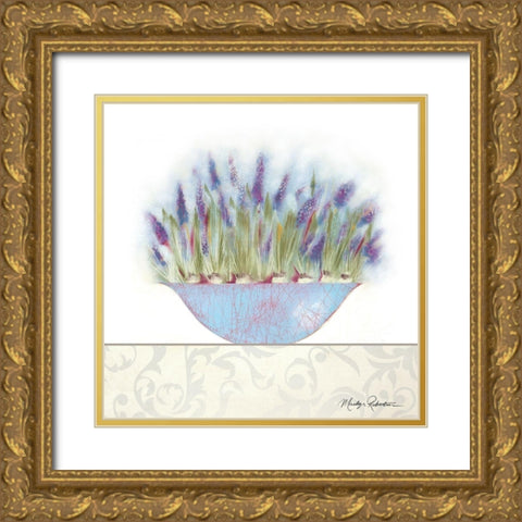 Grape Hyacinth Gold Ornate Wood Framed Art Print with Double Matting by Robertson, Marilyn