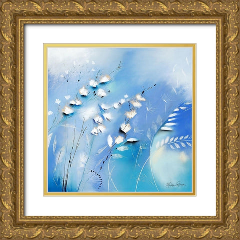 Blue Gold Ornate Wood Framed Art Print with Double Matting by Robertson, Marilyn