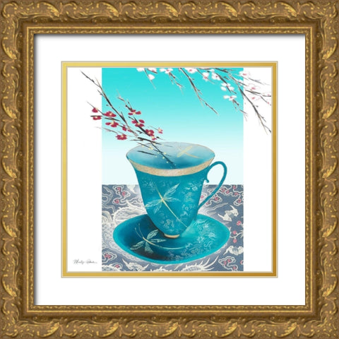 Dragon Fly Gold Ornate Wood Framed Art Print with Double Matting by Robertson, Marilyn