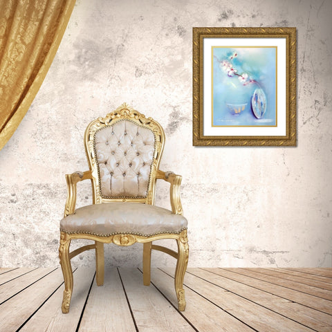 Mikado Gold Ornate Wood Framed Art Print with Double Matting by Robertson, Marilyn