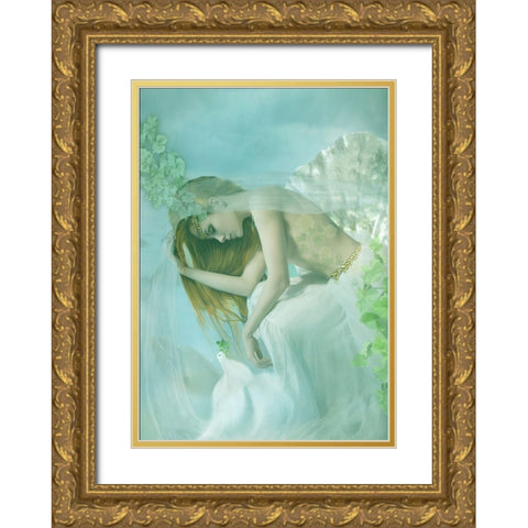 Aphrodite Gold Ornate Wood Framed Art Print with Double Matting by Babette