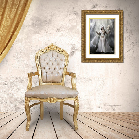 Apollo Gold Ornate Wood Framed Art Print with Double Matting by Babette