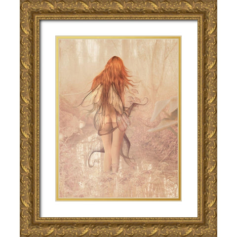 Carpe Diem Gold Ornate Wood Framed Art Print with Double Matting by Babette